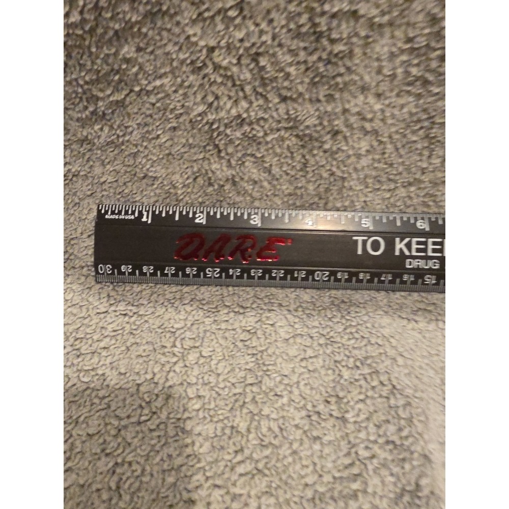 Vintage Black Dare D.A.R.E To Resist Drugs And Violence Plastic Ruler 12" - Picture 2 of 5